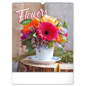 Nástenný kalendár Kvetiny 2023, 30 × 34 cm