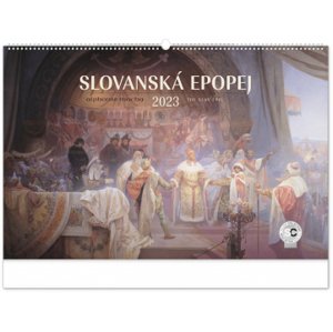 Nástenný kalendár Slovanská epopej – Alfons Mucha 2023, 64 × 42 cm