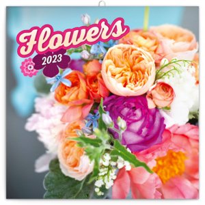Poznámkový kalendár Kvetiny 2023, 30 × 30 cm