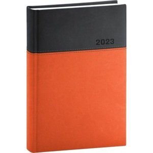 Denný diár Dado 2023, oranžovočierny, 15 × 21 cm