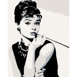 Maľovanie podľa čísel Audrey Hepburn (čiernobiela) 40x50cm Zuty