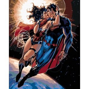 Maľovanie podľa čísel Wonder Woman a Superman 40x50cm Zuty