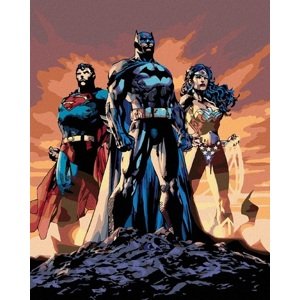 Maľovanie podľa čísel Wonder Woman, Batman a Superman 40x50cm Zuty