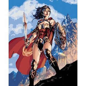 Maľovanie podľa čísel Wonder Woman: Meč sa štít 40x50cm Zuty