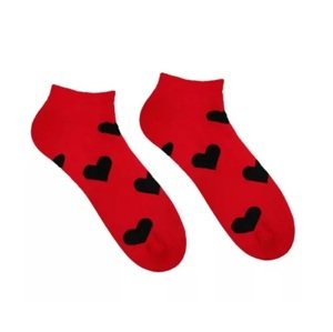 Unisex členkové ponožky Srdiečko červené HestySocks (veľkosť: 35-38)