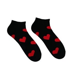 Unisex členkové ponožky Srdiečko čierne HestySocks (veľkosť: 35-38)