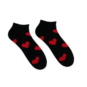 Unisex členkové ponožky Srdiečko čierne HestySocks (veľkosť: 39-42)