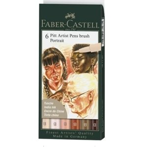 Umelecké Popisovače Faber-Castell Pitt Artist Pen Brush Portrait 6ks