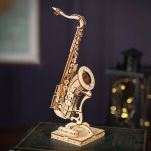 Drevené 3D Puzzle - Saxofón