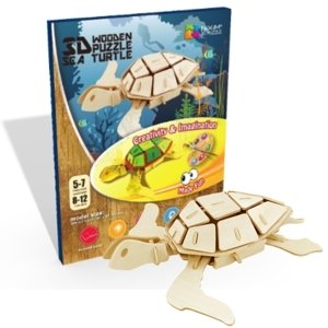 Drevené 3D Puzzle Morská korytnačka
