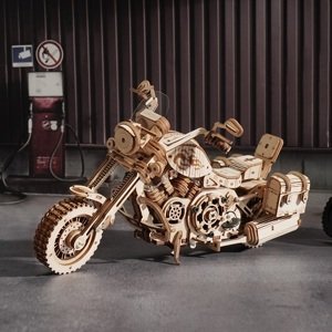 Drevené 3D Puzzle Motorka - mechanická