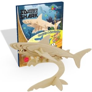 Drevené 3D Puzzle Žralok