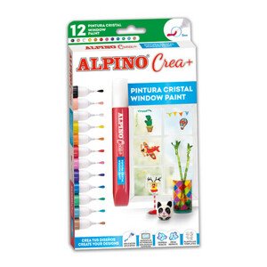 Alpino Crea okenné farby na zdobenie 12 ks
