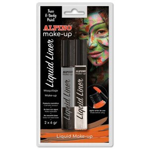 Alpino MakeUp farba na tvár Liquid Liner biela a čierna 2 ks/6 g