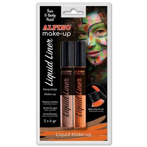 Alpino MakeUp farba na tvár Liquid Liner oranžová a hnedá 2 ks/6 g