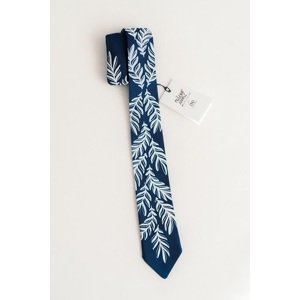 Modrotlačová kravata Listy Mišena