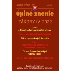 Zákony 2022 IV aktualizácia IV 2 - bývanie, stavebný zákon