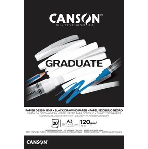 Canson Graduate Black 120 g 20 listov A3