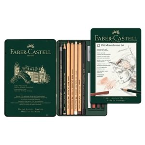 Grafitová Ceruzka Faber-Castell Pitt Monochrome plechová krabička 12 ks