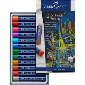 Olejové pastely Faber-Castell Metallic 12 ks