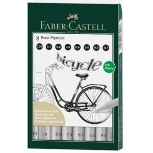 Popisovač Faber-Castell Ecco Pigment sada čierny 8 ks