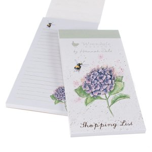 Nákupný zoznam s magnetom "Bee and Hydrangea" Wrendale Designs - hortenzia s včielkou