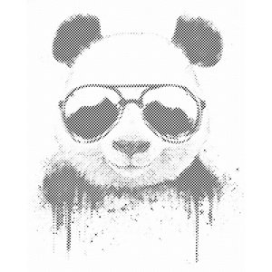 Bodkovanie Panda so slnečnými okuliarmi (40x50cm)