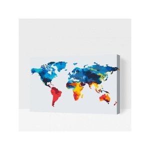 Maľovanie podľa čísiel Mapa sveta (40x60cm)