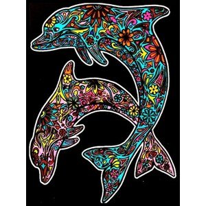 Colorvelvet zamatový obrázok Delfíny veľký