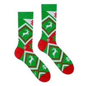 Unisex ponožky Nórsky zelený vzor HestySocks (veľkosť: 43-46)