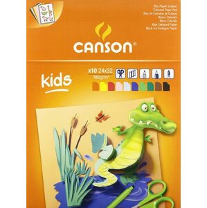 CANSON Kids skicár 185g, 10 listov - 10 farieb, 24x32cm