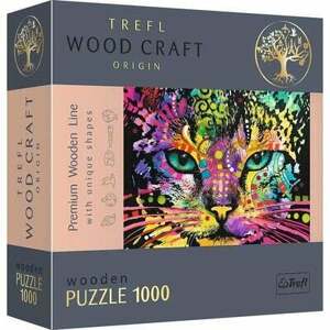Drevené puzzle Farebná mačka 1000 Trefl