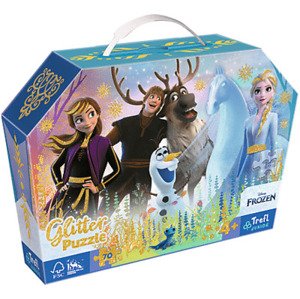 Puzzle Disney Frozen 70 glitter v kufríku Trefl