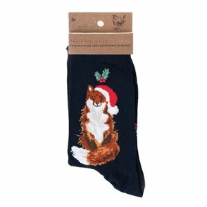 Bambusové ponožky "Festive Fox" Wrendale Designs – vianočná líška