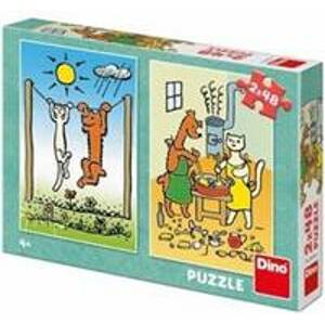 Puzzle Pejsek a kočička 2x48 dílků - autor neuvedený