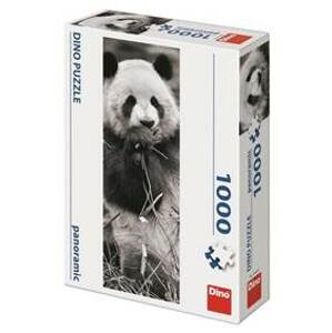 Puzzle 1000 Panda v trávě Panoramic - autor neuvedený
