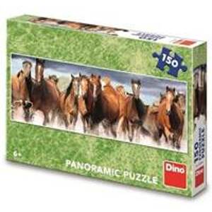 Puzzle 150 Koně ve vodě panoramic - autor neuvedený