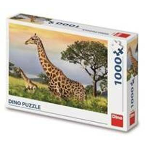 Puzzle 1000 Žirafí rodina - autor neuvedený