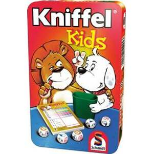 Dětská hra s kostkami Kniffel Kids v plechové krabičce - autor neuvedený