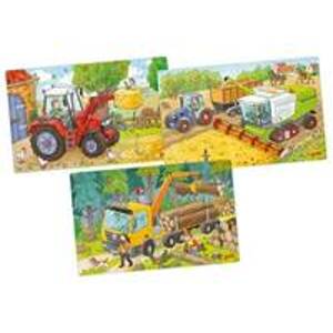 Dřevěné puzzle Zemědělské stroje 3x24 dílků - autor neuvedený