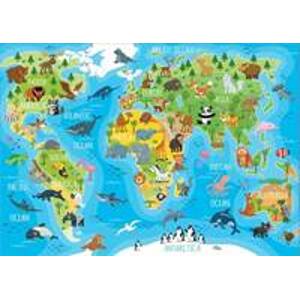 Puzzle Mapa se zvířaty světa - autor neuvedený