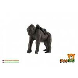 Gorila horská s mládětem zooted plast 9cm v sáčku - autor neuvedený