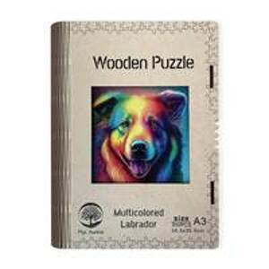 Dřevěné puzzle Barevný labrador A3 - autor neuvedený