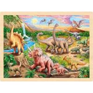 Dřevěné puzzle Dinosauří stezka 96 dílků - autor neuvedený