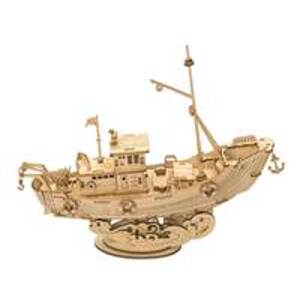 3D dřevěné puzzle Rybářská loď - autor neuvedený