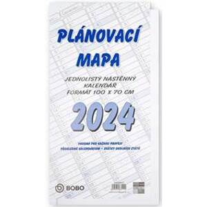 Plánovací roční mapa B1 skládaná 2024 - nástěnný kalendář - autor neuvedený