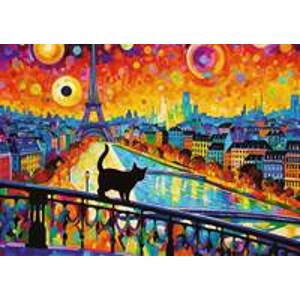 Puzzle Kočka v Paříži 1000 dílků - autor neuvedený