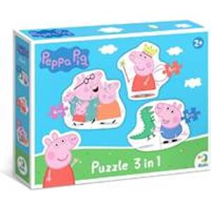 Puzzle Prasátko Peppa Rodina 3v1 - autor neuvedený